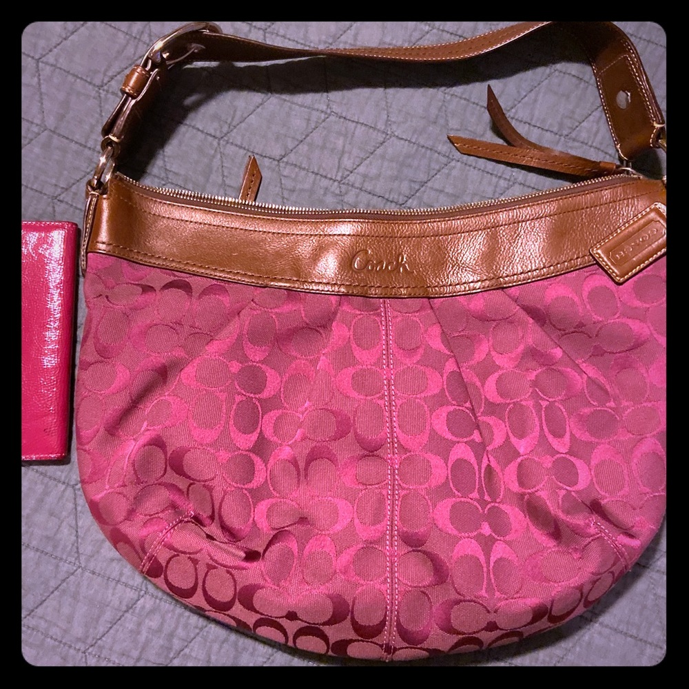 Vintage Purple Coach hobo bag and wallet